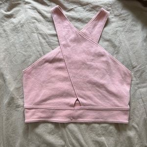 Abercrombie & Fitch Size Medium Pink Criss Cross Crop Top